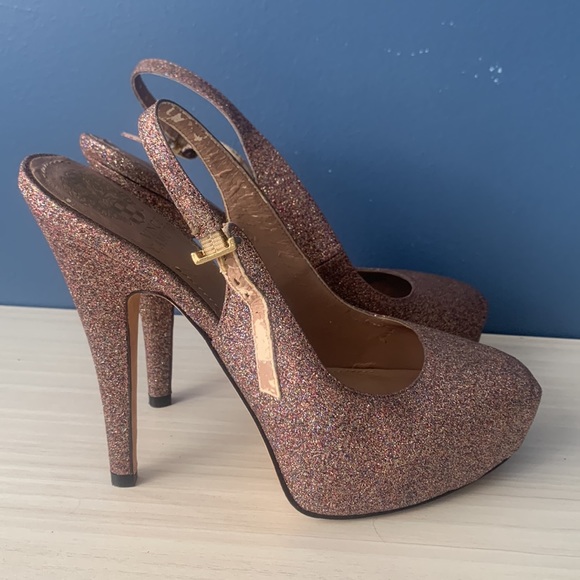 🌺 VINCE CAMUTO ROSE SHIMMER SLINGBACKS - Picture 2 of 8